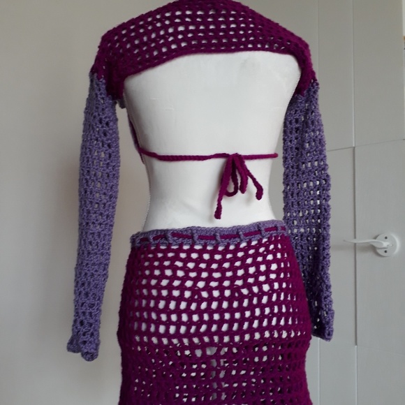 4 piece set, bikini top and bottoms with cover up - Picture 5 of 5